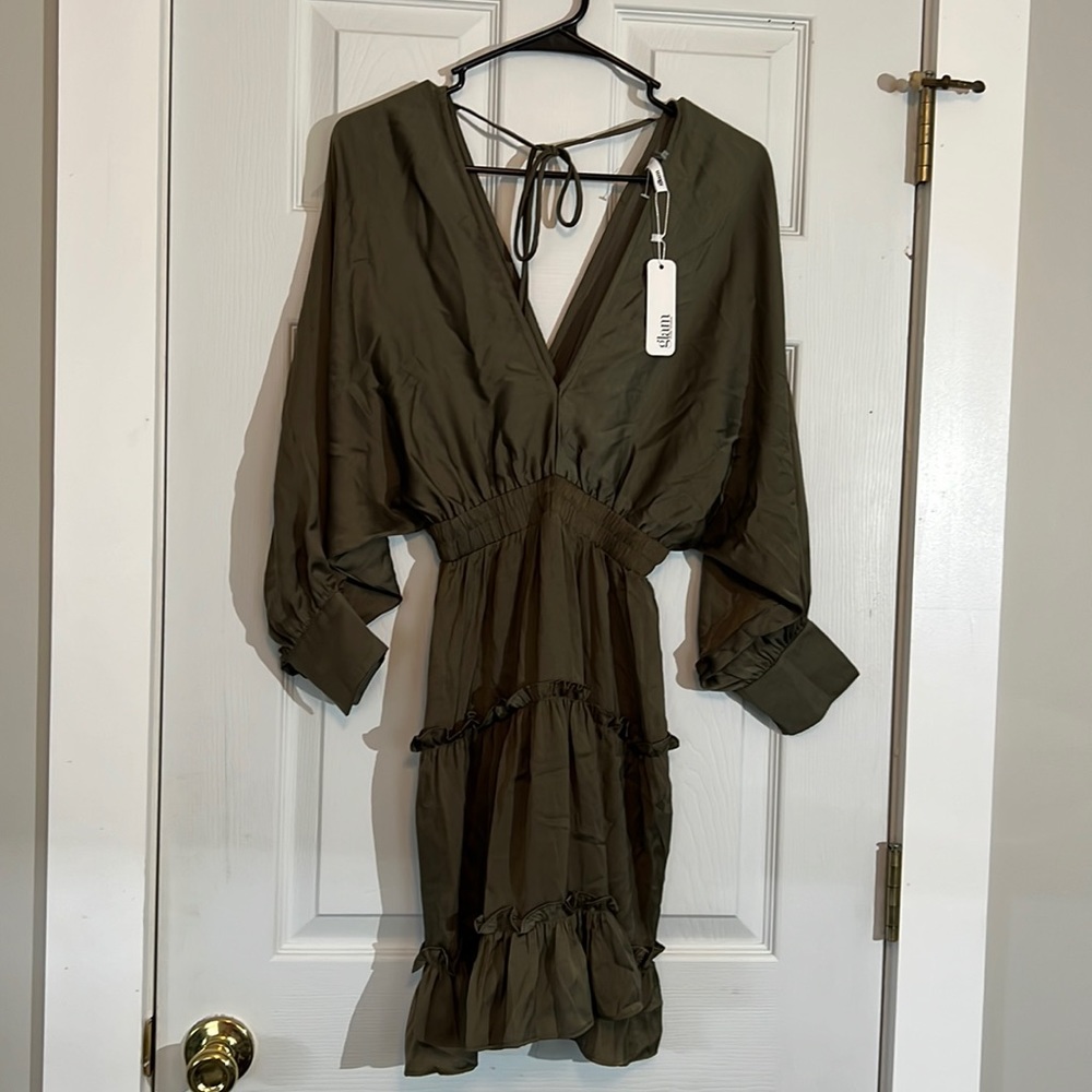 Olive Green Mini Dress